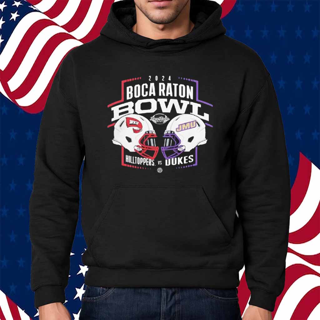 Western Kentucky Hilltoppers Vs James Madison Dukes 2024 Boca Raton Bowl Helmet Shirt