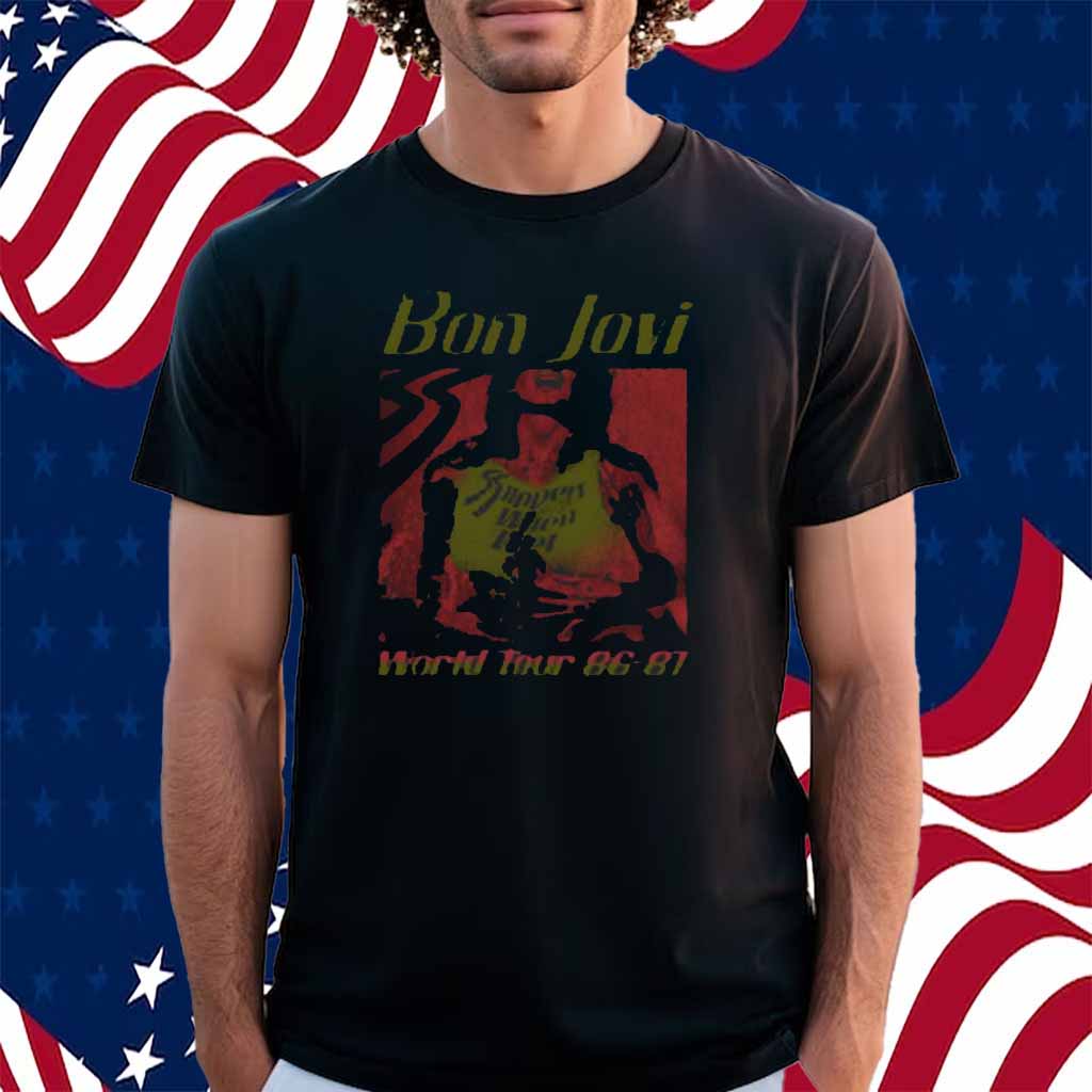 Slippery When Wet Vintage World Tour Black Shirt