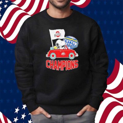 The Peanuts Snoopy And Woodstock Ohio State Buckeyes Goodyear Cotton Bowl Classic Champions College Football Playoff NCAA Season 2024 2025 Shirt