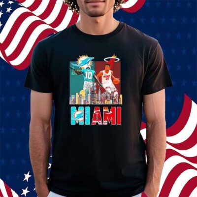 Tyreek Hill And Jimmy Butler Miami Sports Teams Skyline City Signatures Shirt