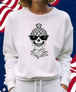 Upside Down Swinger Pineapple Skeleton Skull With Sunglasses Shirt