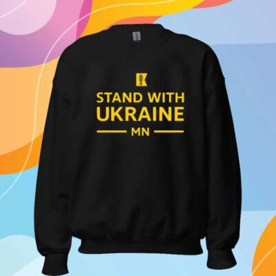 Amy Klobuchar Wearing Stand With Ukraine Mn T-Shirt