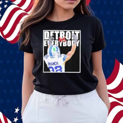 Brian Branch Vs Everybody Detroit Lions Middle Finger Shirt