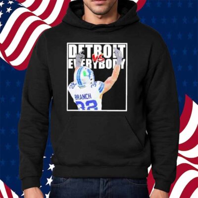 Brian Branch Vs Everybody Detroit Lions Middle Finger Shirt