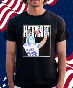 Brian Branch Vs Everybody Detroit Lions Middle Finger Shirt