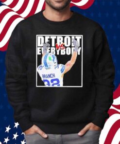 Brian Branch Vs Everybody Detroit Lions Middle Finger Shirt