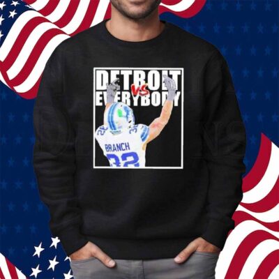 Brian Branch Vs Everybody Detroit Lions Middle Finger Shirt