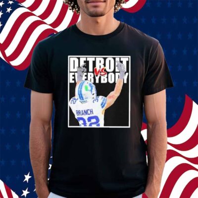 Brian Branch Vs Everybody Detroit Lions Middle Finger Shirt