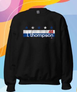 LOGAN THOMPSON NAME NUMBER STRIPE T-SHIRT