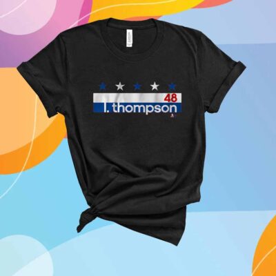 LOGAN THOMPSON NAME NUMBER STRIPE T-SHIRT