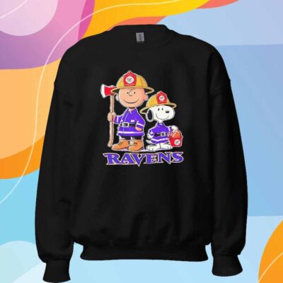 Peanuts firefighters Baltimore Ravens T-Shirt