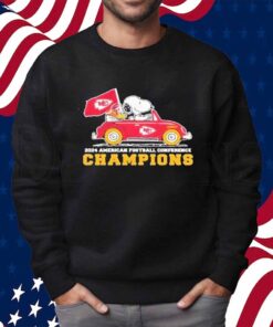 Snoopy And Woodstock Driving Car Kansas City Chiefs 2024 Nfc National Champions Shirt