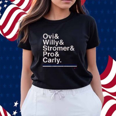 WASHINGTON HOCKEY AMPERSAND OVI & WILLY & STROMER & PRO & CARLY SHIRT