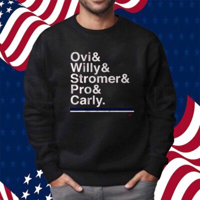 WASHINGTON HOCKEY AMPERSAND OVI & WILLY & STROMER & PRO & CARLY SHIRT