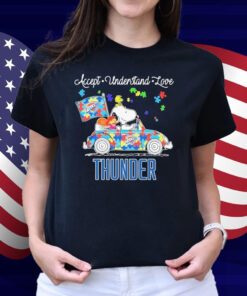 Snoopy And Muppets Driving Car Oklahoma City Thunder Autism Accept Understand Love Shirt