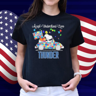 Snoopy And Muppets Driving Car Oklahoma City Thunder Autism Accept Understand Love Shirt