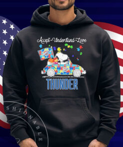 Snoopy And Muppets Driving Car Oklahoma City Thunder Autism Accept Understand Love Shirt