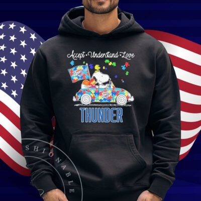 Snoopy And Muppets Driving Car Oklahoma City Thunder Autism Accept Understand Love Shirt