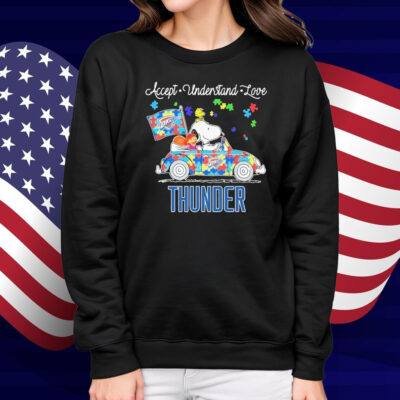 Snoopy And Muppets Driving Car Oklahoma City Thunder Autism Accept Understand Love Shirt