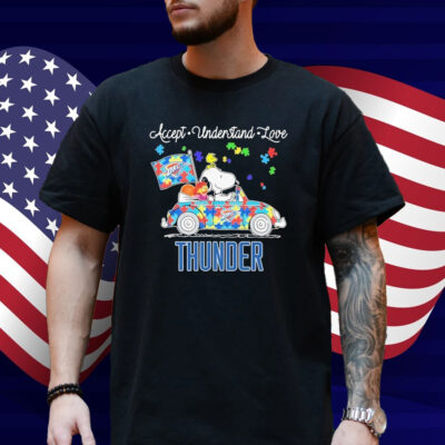 Snoopy And Muppets Driving Car Oklahoma City Thunder Autism Accept Understand Love Shirt