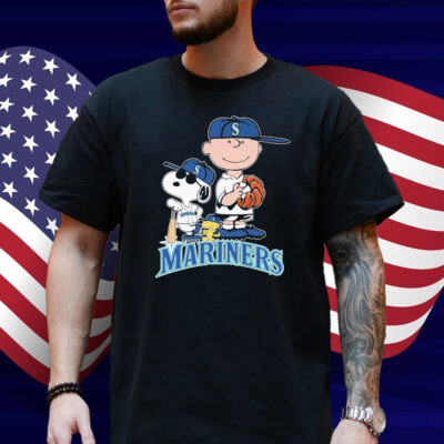 Snoopy Woodstock And Charlie Brown Seattle Mariners X The Peanuts T-Shirt
