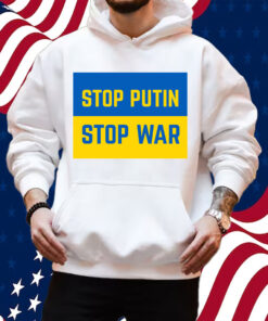 Stop Putin, Stop War, Support Ukraine Blue & Yellow T-Shirt