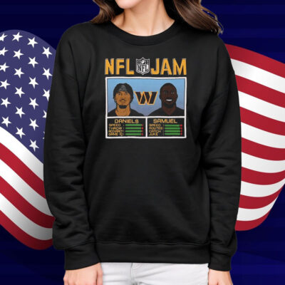 Jayden Daniels And Deebo Samuel Sr. NFL Jam Washington Commanders Shirt