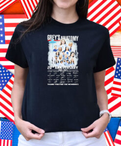 Official Grey’s Anatomy 20th Anniversary 2005 2025 Thank You For The Memories Signatures Shirt