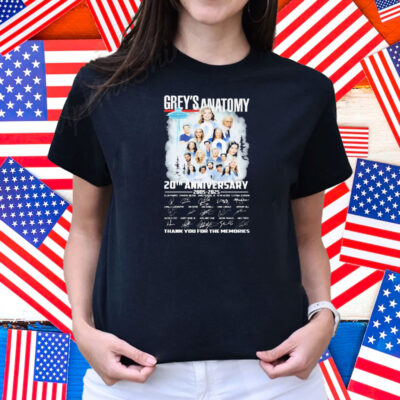 Official Grey’s Anatomy 20th Anniversary 2005 2025 Thank You For The Memories Signatures Shirt