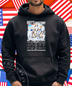 Official Grey’s Anatomy 20th Anniversary 2005 2025 Thank You For The Memories Signatures Shirt