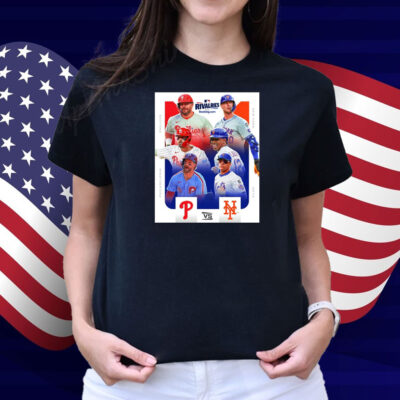 Official Kyle Schwarber Nick Castellanos Philadelphia Phillies Vs Pete Alonso Francisco Lindor New York Mets MLB Rivalries Poster Shirt