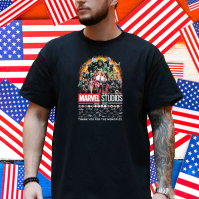 Official Marvel Studios 2008 2025 Thank You For The Memories Signatures Shirt