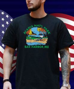 Official Peanuts Snoopy x Acadia National Park Bar Harbor Me 2025 Retro Graphic Shirt