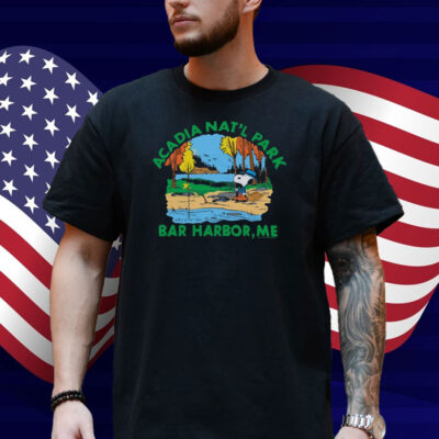 Official Peanuts Snoopy x Acadia National Park Bar Harbor Me 2025 Retro Graphic Shirt