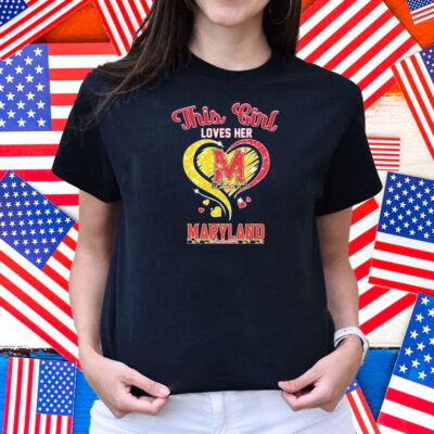 This Girl Loves Her Maryland Terrapins Diamond Heart Shirt