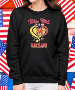This Girl Loves Her Maryland Terrapins Diamond Heart Shirt