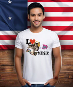 Camiseta I Love Music Cat 2 T-Shirt