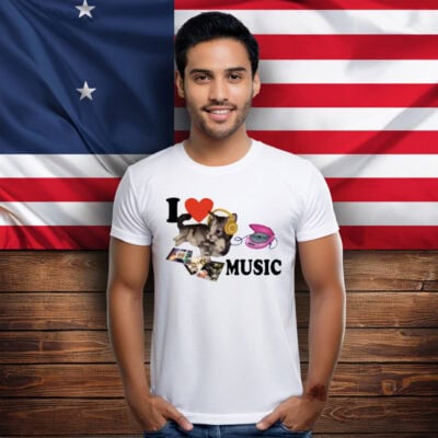 Camiseta I Love Music Cat 2 T-Shirt 
