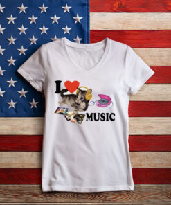 Camiseta I Love Music Cat 2 T-Shirt