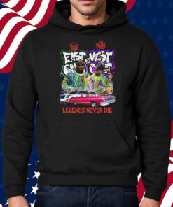 Biggie Smalls East Coast Vs Tupac Shakur West Coast Legends Never Die Shirt Hoodie