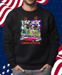 Biggie Smalls East Coast Vs Tupac Shakur West Coast Legends Never Die Shirt Sweatshirt