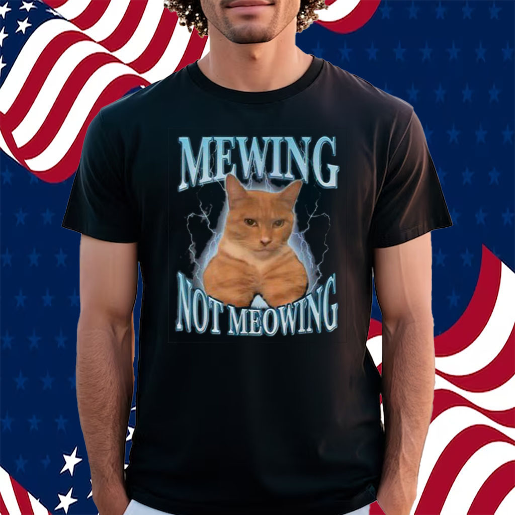 Cat Meme Mewing Looksmax Meowing Cat Trend Shirt