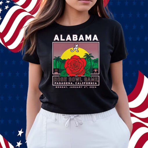 Crimson Alabama Crimson Tide College Football Playoff 2024 Rose Bowl Shirts