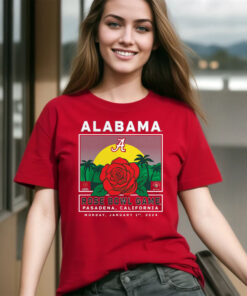 Crimson Alabama Crimson Tide College Football Playoff 2024 Rose Bowl T-Shirts