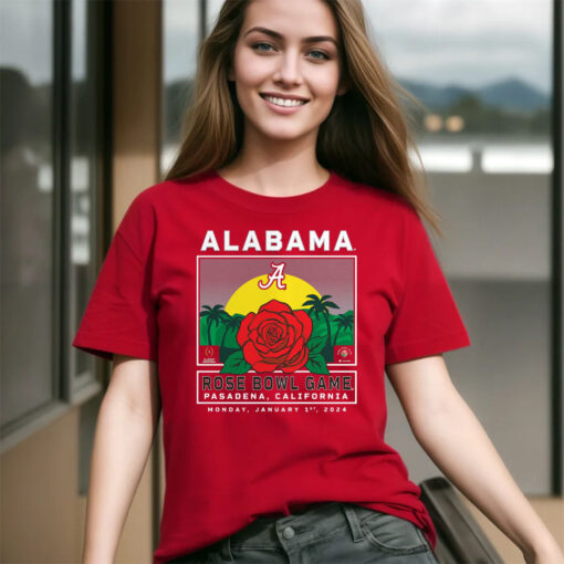 Crimson Alabama Crimson Tide College Football Playoff 2024 Rose Bowl T-Shirts