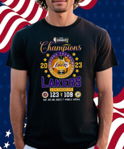 In-Season Tournament Champions 2023 Los Angeles Lakers 123 – 109 Indiana Pacers Sat Dec 09 2023 T-Mobile Arena Shirt
