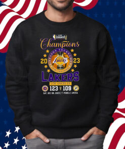 In-Season Tournament Champions 2023 Los Angeles Lakers 123 – 109 Indiana Pacers Sat Dec 09 2023 T-Mobile Arena Shirt Sweatshirt