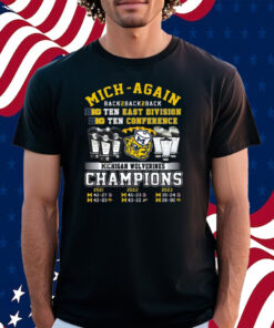 Mich-Again Back To Back To Back Big Ten East Division Michigan Wolverines Shirt