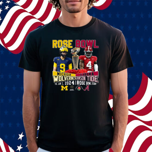 Rose Bowl Michigan Wolverines Vs Alabama Crimson Tide Thu Jan 1 2024 Rose Bowl Stadium Shirt