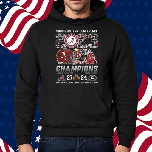 Southeastern Conference 2023 Champions Alabama Crimson Tide 27 – 24 Georgia Bulldogs Shirt Hoodie